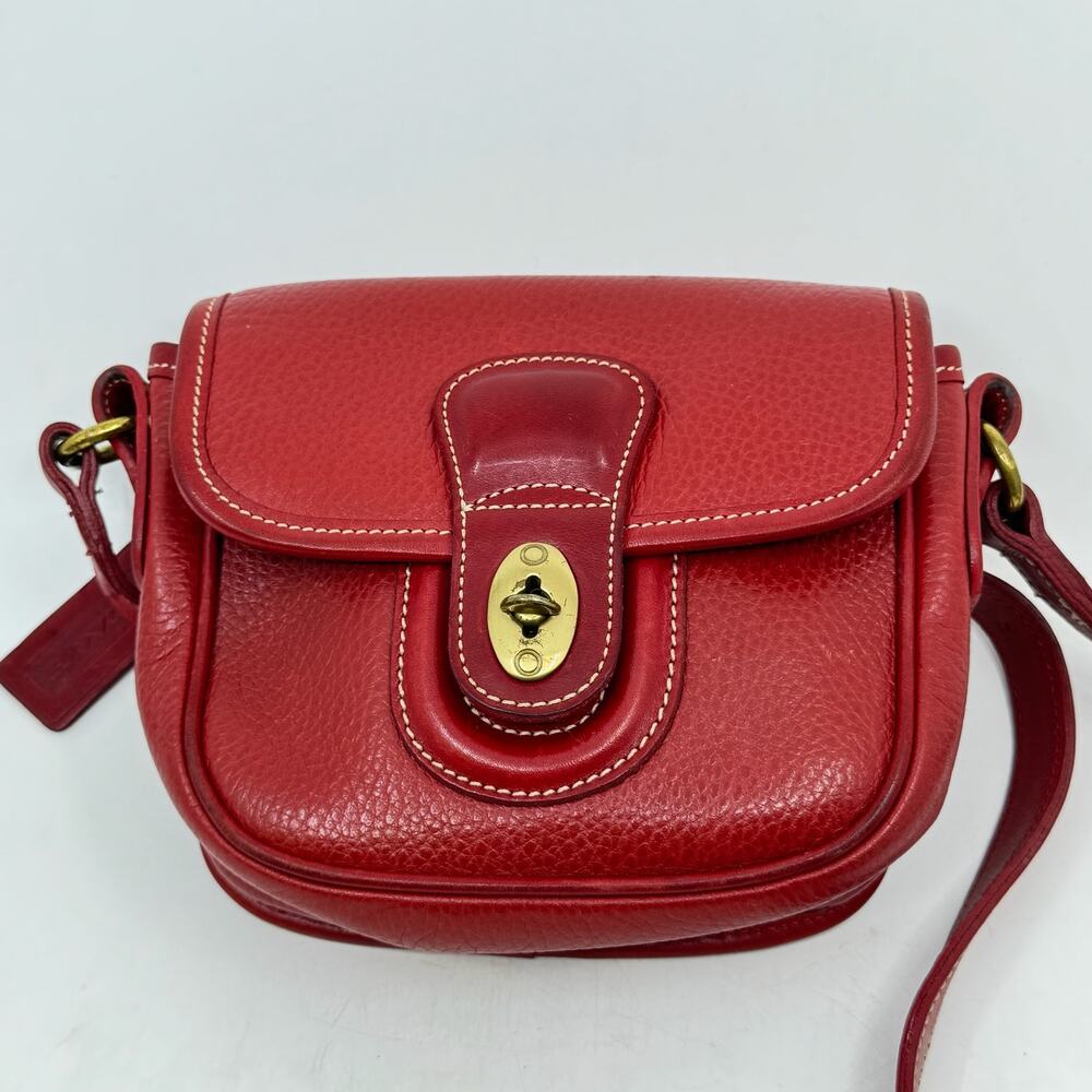 Vintage COACH Red Pebble Leather Durham Mini Cross Body Bag